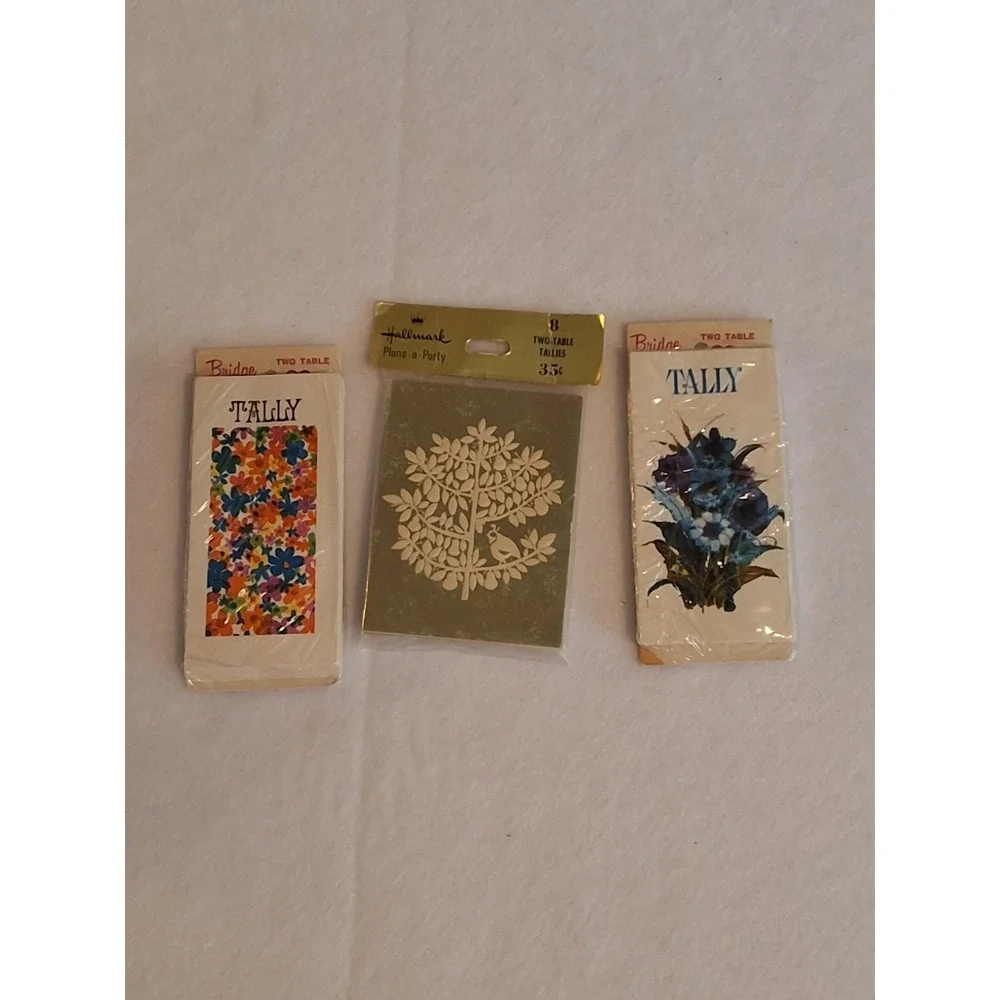 Vintage Bridge Party Set, 3 Double Decks(Complete)3Tallies(New) And 4 Score Pads